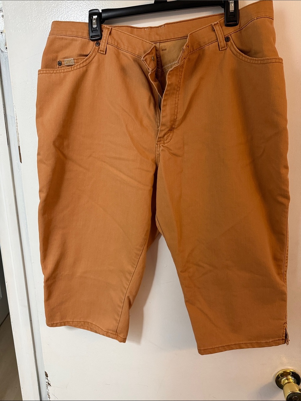 Lee women’s  Flat Front capris in Rust Orange